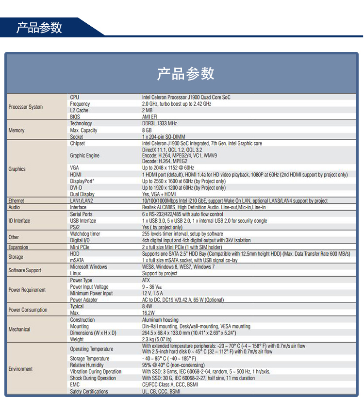 全新研華 無風(fēng)扇嵌入式工控機 豐富IO ARK-2000系列 ARK-2121F