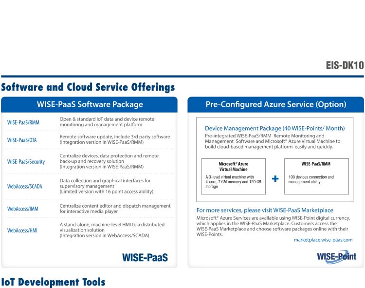 研華EIS-DK10 研華EIS-DK10，邊緣計算系統(tǒng)套件，包含整套物聯(lián)網(wǎng)設(shè)備，可快速實現(xiàn) IoT 實驗環(huán)境搭建，幫助產(chǎn)品快速開發(fā)。