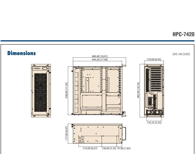 研華HPC-7420 用于EE-ATX/EATX/ATX主板的4U 短深度服務(wù)器機(jī)箱，帶有11個(gè)FH/FL擴(kuò)展插槽