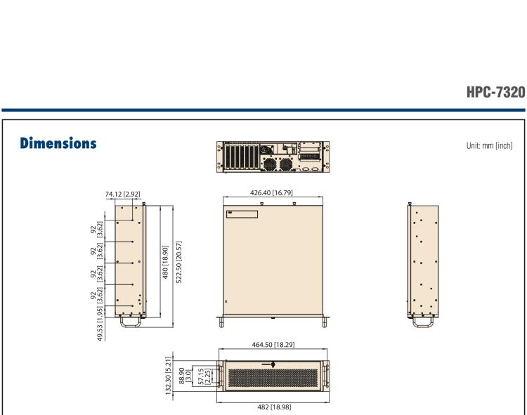 研華HPC-7320 3U用于EATX / ATX / MicroATX主板的短機(jī)箱,機(jī)架式/壁掛式/塔式底盤