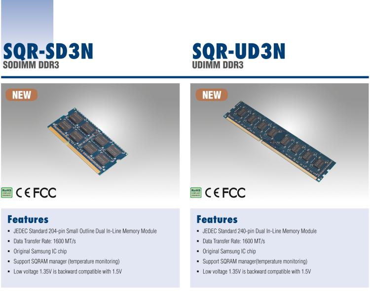 研華SQR-UD3N UDIMM DDR3L 1600