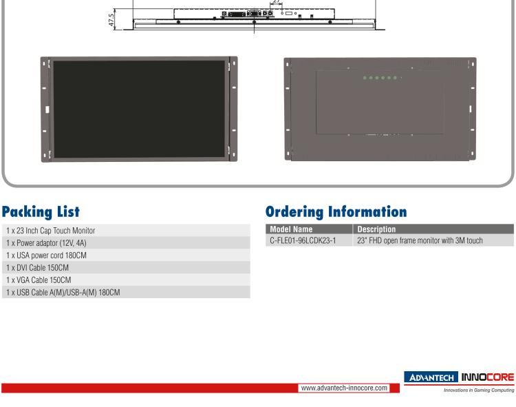 研華96LCDK23-1 23" Open Frame Gaming Monitor