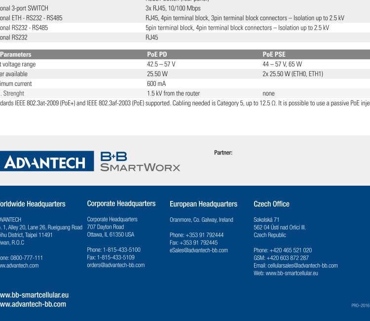 研華BB-SR30319125-SWH LTE 路由器、5E、USB、2I/O、SD、2S、帶 Wifi、PD、SL、Acc、SWH