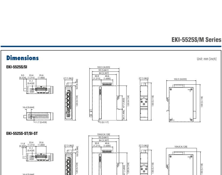 研華EKI-5525SI 1光4電百兆ProView(組態(tài))系列工業(yè)以太網(wǎng)交換機(jī)（包含單模/多模、SC/ST接口）