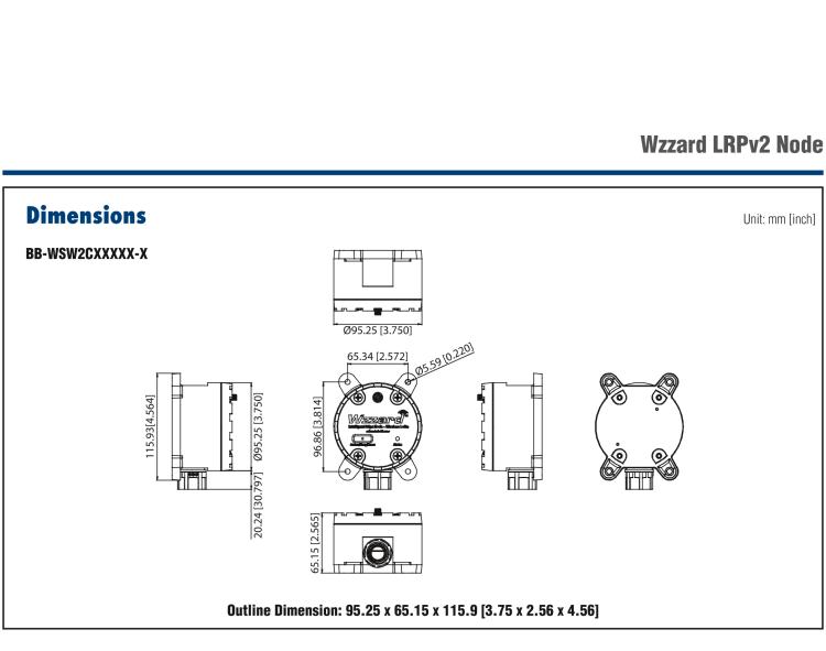 研華BB-WSW2C42100 LoRaWAN Node - 4 AI, 2 DI, 1 DO, IP66, Ext. Antenna , 868/915/923 MHz