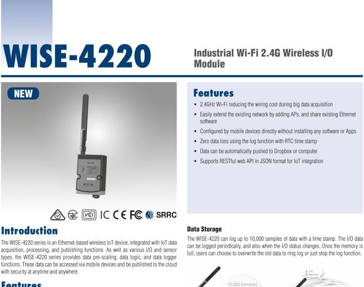 研華WISE-4220-S231 內(nèi)置溫濕度傳感器物聯(lián)網(wǎng)無(wú)線傳感器節(jié)點(diǎn)