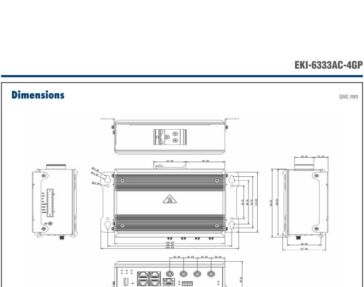 研華EKI-6333AC-4GP IEEE 802.11 a/b/g/n/ac Wi-Fi AP