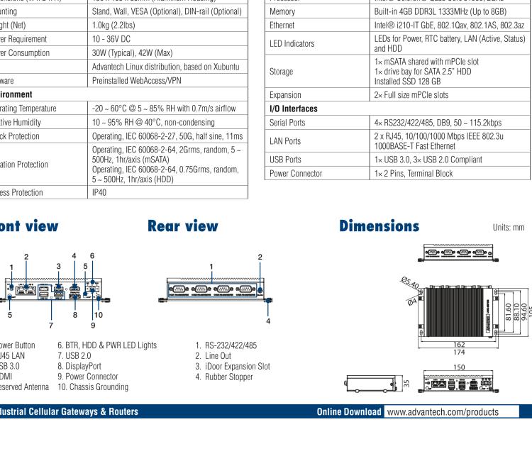 研華VPN-BOX-UNO23-100 WebAccess/VPN, Hardware Box UNO-2372, 100 devices + 20 VPN clients