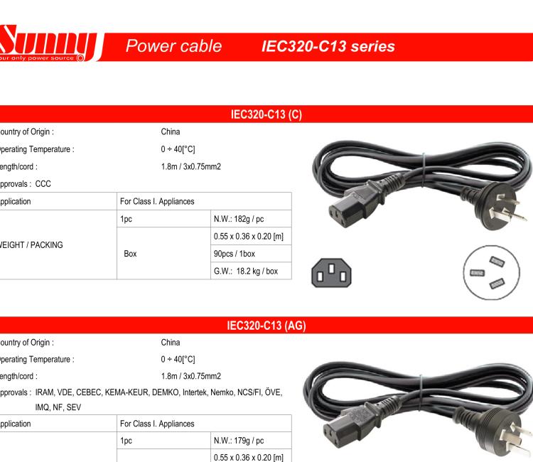 研華BB-PWRCORD-US Power Cord 1.8m with US plug