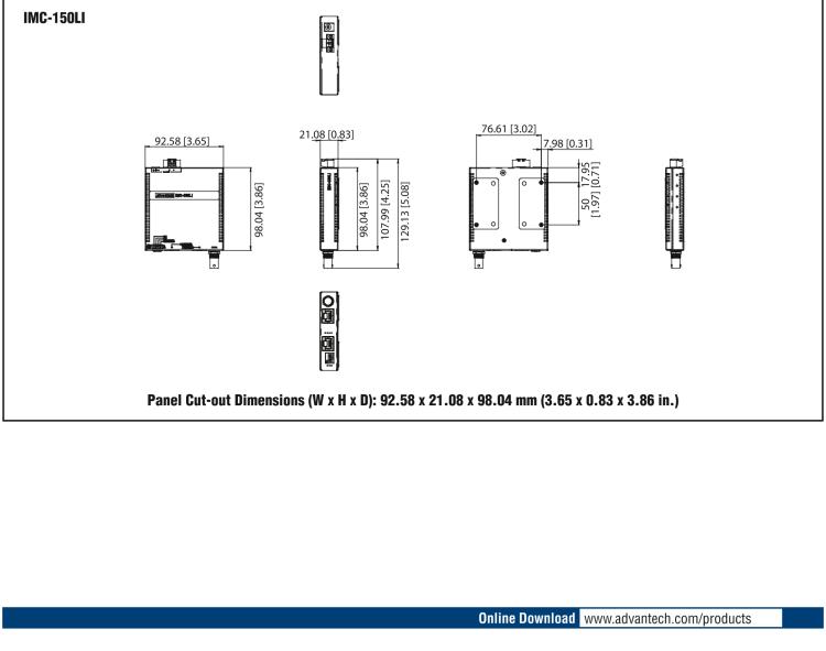 研華IMC-150LI Hardened Long Reach Ethernet Extender, UTP, Coaxial