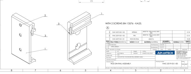 研華BB-SBD25 Metal DIN holder, SmartStart