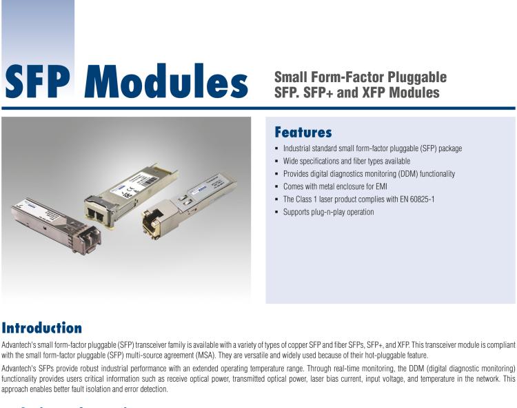 研華SFP-GS4-70KTX Hardened SFP/1250-ED, SSLX-SM/SC (1490XMT/1550RCV) 70km (also known as 808-38289)