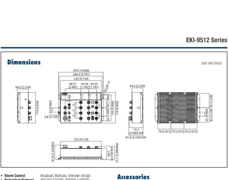 研華EKI-9512G-4GMPW EN50155 Managed PoE Ethernet Switch with 12GE(4bypass), 24-110VDC