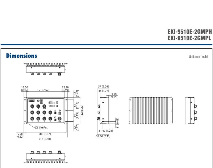 研華EKI-9510E-2GMPH 10個(gè)百兆M12 POE端口網(wǎng)管EN50155交換機(jī)， 支持72/96/110 VDC供電