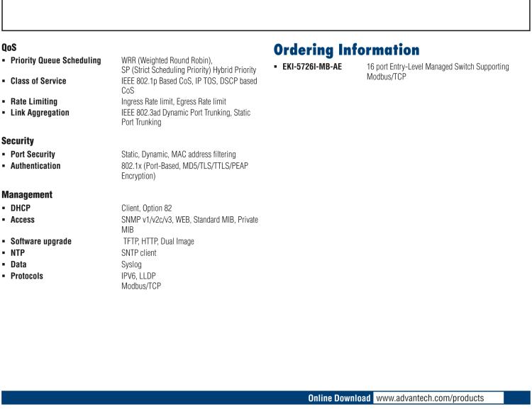 研華EKI-5726I-MB 16 port Entry-Level Managed Switch