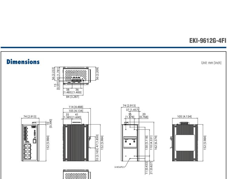 研華EKI-9612G-4FI 8GE+4G SFP 三層網管型以太網交換機，-40～75℃