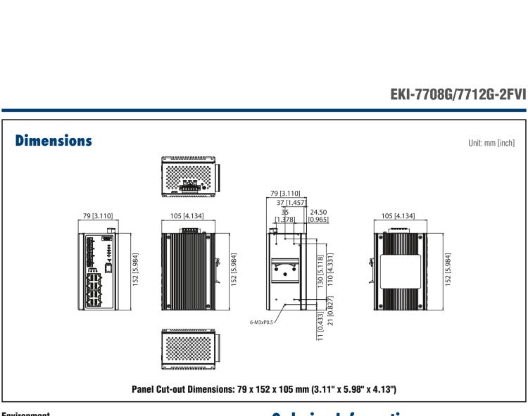 研華EKI-7712G-2FVI 8GE + 4x Giga SFP (VDSL2 supported) + 2 VDSL2 transceiver Managed Redundant Switch