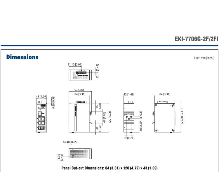 研華EKI-7706G-2FI 4GE+2G SFP網(wǎng)管型工業(yè)以太網(wǎng)交換機(jī)，-40～75℃