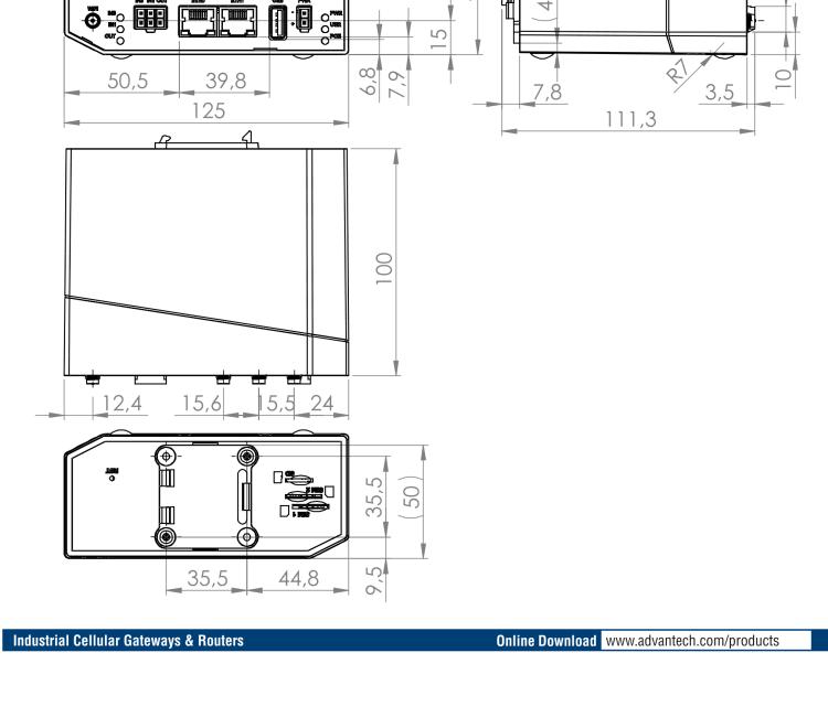 研華BB-SR31010120 SmartFlex, Global, 5x ETH, WiFi, Metal, No ACC