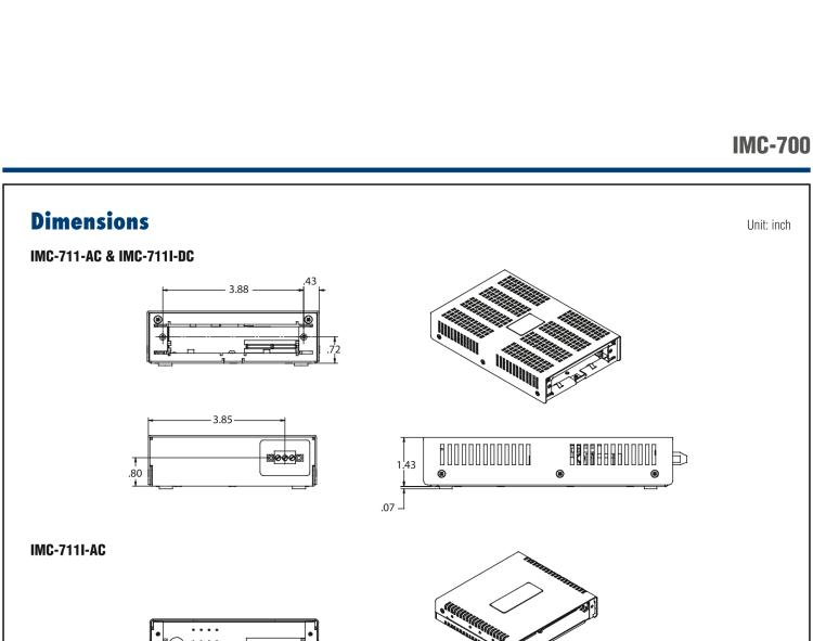 研華IMC-713-DC Managed Modular 3-slot Media Converter Chassis, DC Power (also known as MediaChassis 850-10949-DC)