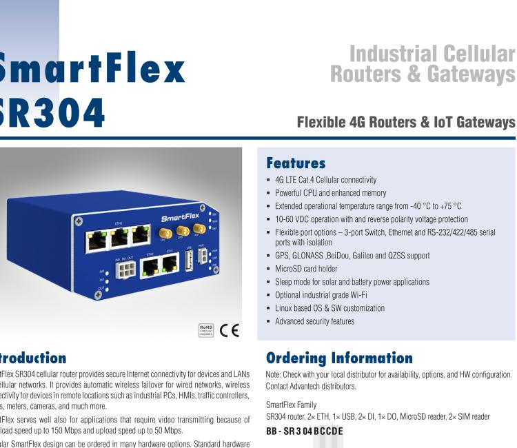 研華BB-SR30418020 SmartFlex, EMEA/LATAM/APAC, 2x Ethernet, Wi-Fi, PoE PSE, Metal, Without Accessories