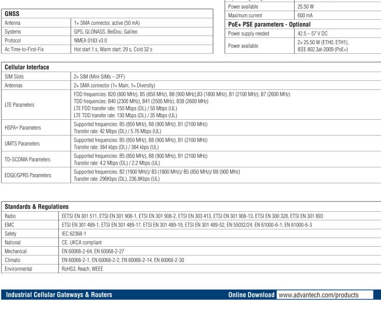 研華BB-SR30408020 SmartFlex, EMEA/LATAM/APAC, 2x ETH, PoE PSE, Metal, No ACC