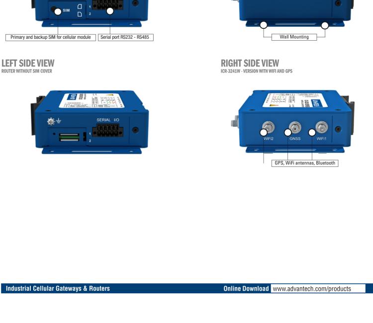 研華ICR-3241-1ND ICR-3200, NAM, FirstNet, 2x Ethernet, 1x RS232, 1x RS485, Metal, Without Accessories