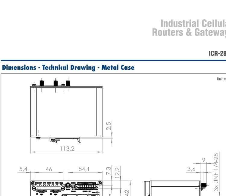 研華ICR-2834GA01 ICR-2800, EMEA, 2x Ethernet, 2× RS232/RS485, USB, GPS, Metal, EU ACC