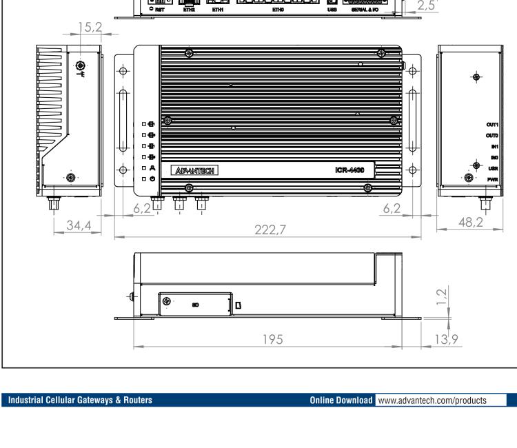 研華ICR-4401S ICR-4400, GLOBAL, 5× ETH, 1× RS232, 1× RS485, CAN, PoE PSE+, SFP, USB, SD, No ACC