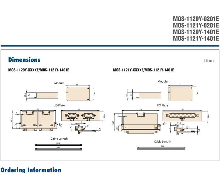 研華MOS-1121Y-1401E Non-Isolated RS-422/485, 4-Ports, DB9, PCIe I/F