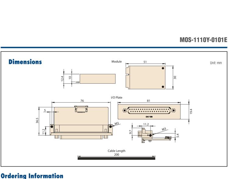 研華MOS-1110Y-0101E Isolated 16 DI / 8 DO, 1-Ch, DB37, PCIe I/F