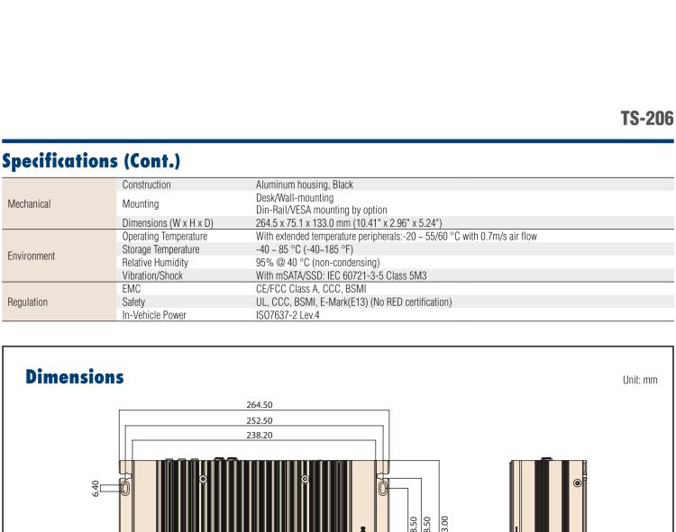 研華TS-206 車載全高清NVR w/4 PoE端口，第6代Intel Core i7 6600U /Core i5 6300U SoC無風(fēng)扇工控機(jī)