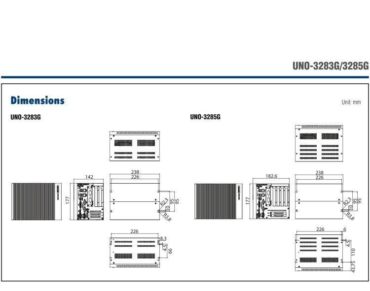 研華UNO-3285G 高效能嵌入式無(wú)風(fēng)扇工業(yè)電腦，搭配Intel? Core? i 處理器，4×PCI(e) 擴(kuò)展槽, 2×GbE, 2×mPCIe, HDMI, DVI-I