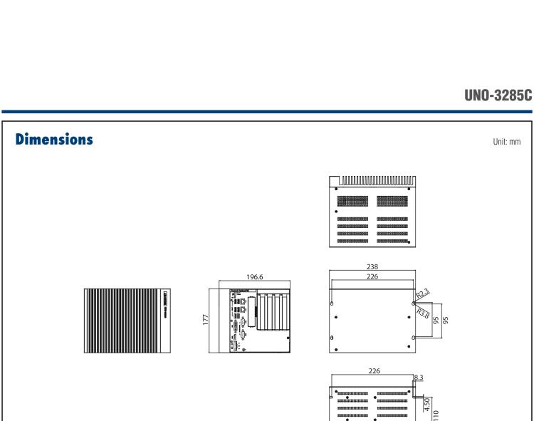 研華UNO-3285C 搭配Intel? Core?處理器，4×PCI(e) 擴(kuò)展槽，2 x GbE, 2 x mPCIe, HDMI, DVI-I