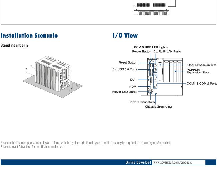 研華UNO-3285C 搭配Intel? Core?處理器，4×PCI(e) 擴(kuò)展槽，2 x GbE, 2 x mPCIe, HDMI, DVI-I