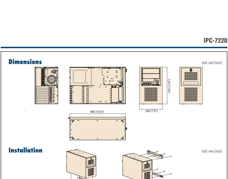 研華IPC-7220 桌面/墻壁安裝機箱，用于ATX母板