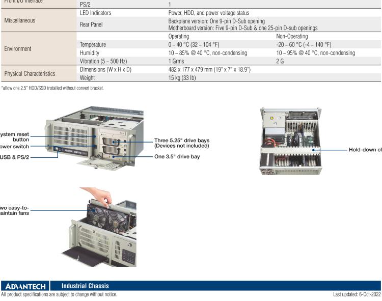 研華IPC-610-H 4U上架式機箱，支持LED指示 & 聲音警報通知