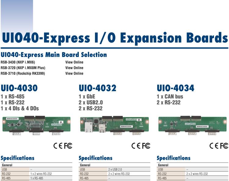 研華UIO-4030 UIO40-Express I/O 擴(kuò)展卡，支持 1 2 wires RS-232, 1 RS-485 和 8 GPIO (-24~24V input level)