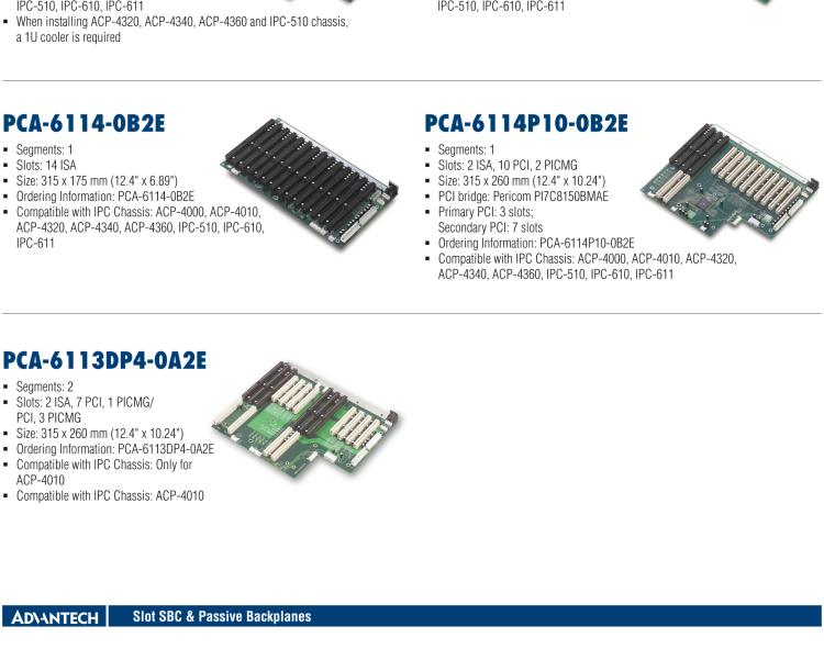 研華PCA-6105P4V-0B3E 5槽，2U高，4 PCI/1 PICMG