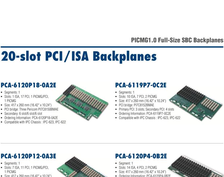 研華PCA-6114P4-0C2E 14 槽 PICMG BP, 8個(gè)ISA, 4個(gè)PCI, 2個(gè)PICMG槽