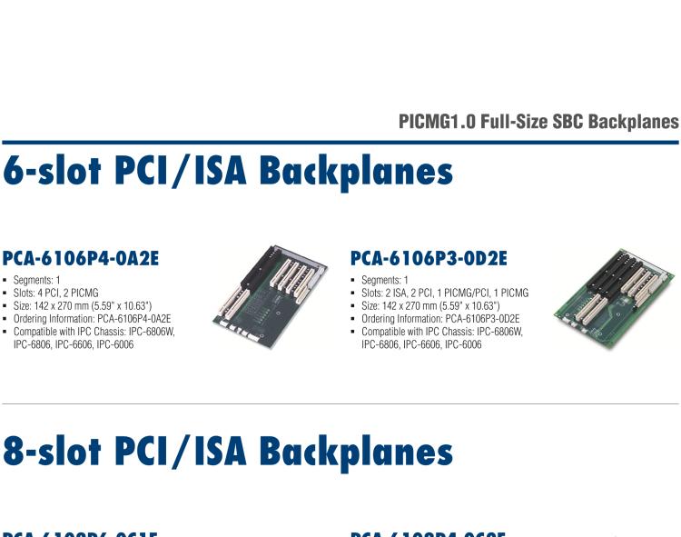 研華PCA-6120P4-0B2E 20 槽 PICMG BP, 14ISA, 4PCI, 2PICMG