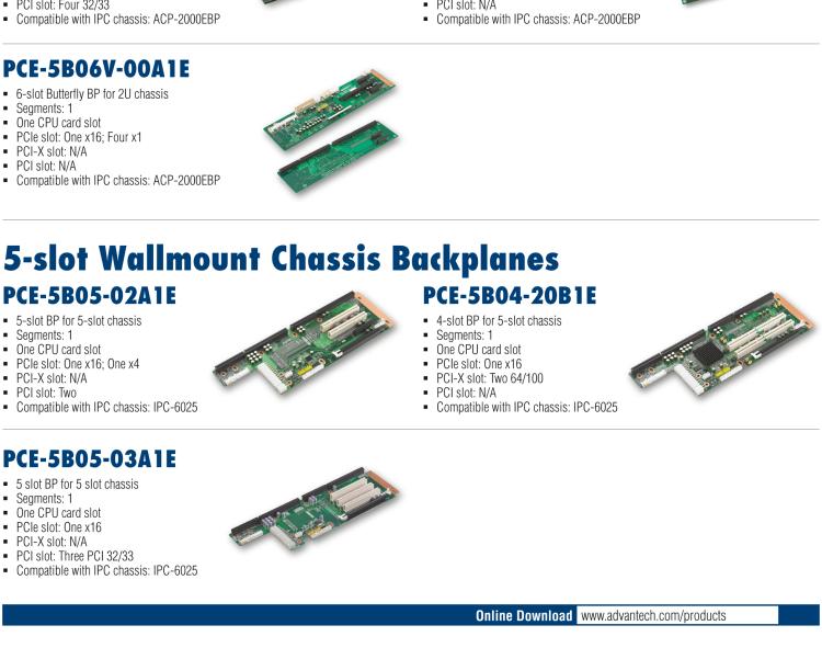 研華PCE-5B06 6-slot BP for 6-slot chassis