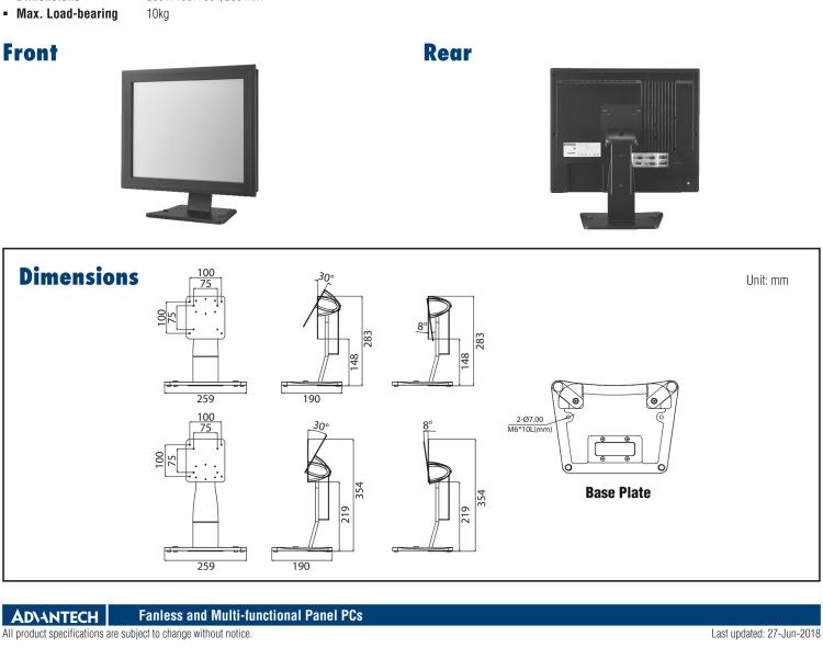 研華PPC-STAND-A1E 適用于所有PPC型號的支架套件