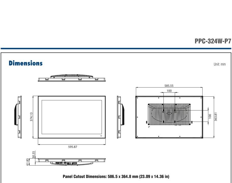 研華PPC-324W-P7 23.8" 寬屏無風(fēng)扇工業(yè)平板電腦 Intel? Core? i 處理器