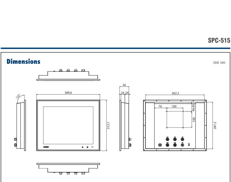 研華SPC-515 具有不銹鋼外殼和IP69K防護(hù)等級的15英寸XGA TFT LED LCD多點觸摸工業(yè)平板電腦