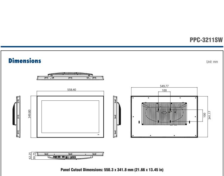 研華PPC-3211SW 21.5"無風(fēng)扇工業(yè)平板電腦, 搭載Intel? 第六代 Core? i 處理器