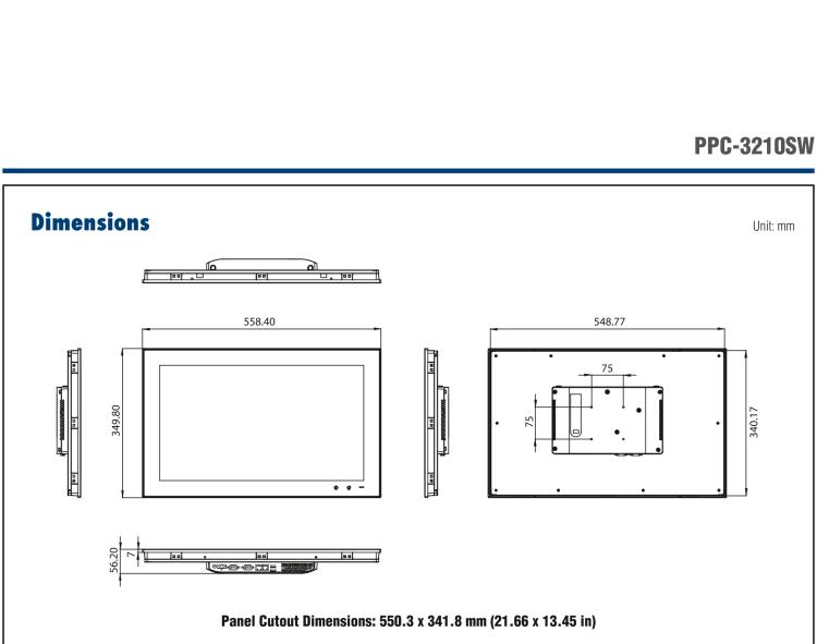 研華PPC-3210SW 21.5"無(wú)風(fēng)扇工業(yè)平板電腦, 搭載 Intel? Celeron? N2930 處理器