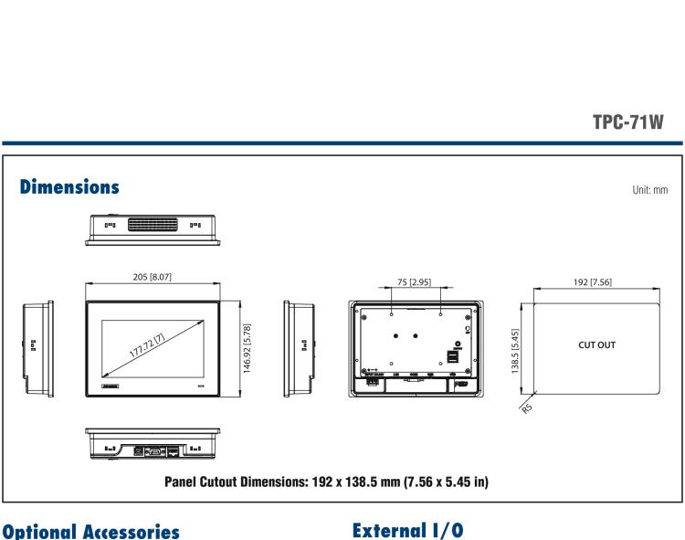 研華TPC-71W 7寸觸摸屏電腦，搭載ARM Cortex?-A9處理器