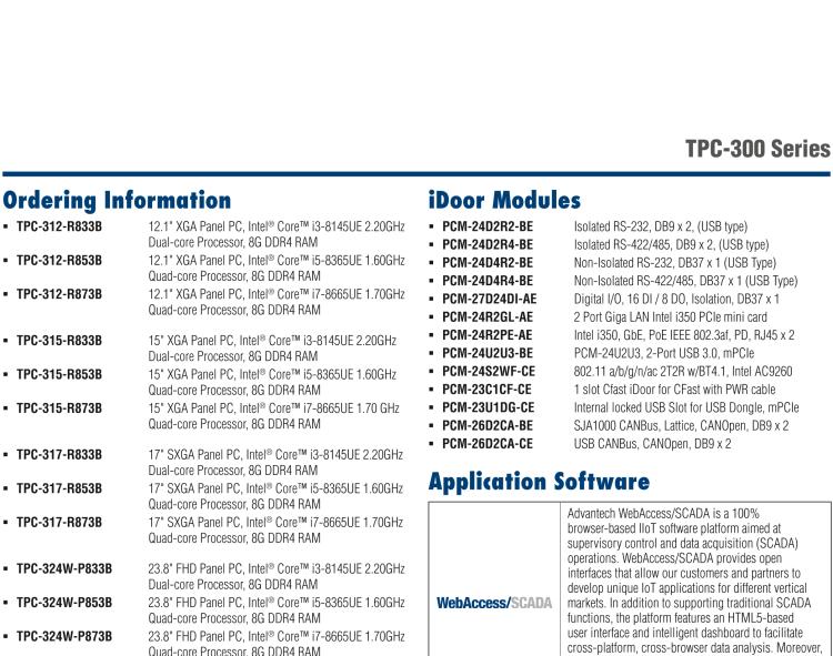 研華TPC-315 15英寸XGA TFT LED LCD觸摸屏電腦，搭載第八代Intel?Core? i3/ i5/ i7處理器，內(nèi)置8G DDR4 RAM