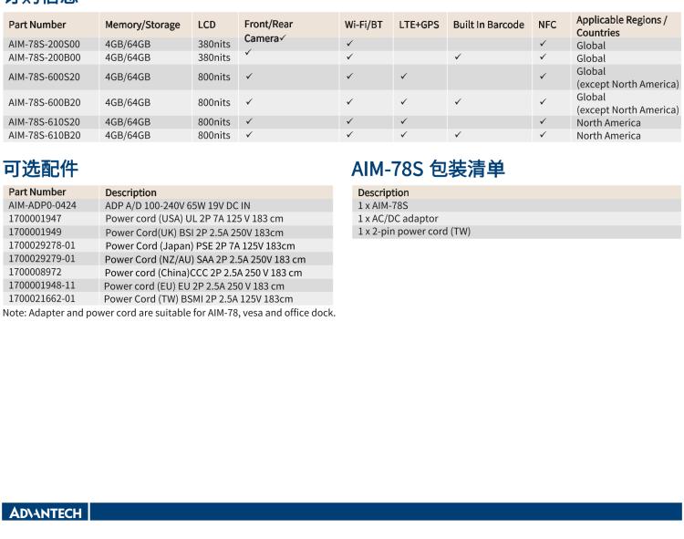 研華AIM-78S 10.1" 工業(yè)移動手持平板電腦，搭載高通? 驍龍? 660 處理器, 安卓10操作系統(tǒng)